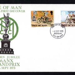 1973 Isle of Man Golden Jubilee Manx Grand Prix 1923-1973 Commemorative Stamps First Day Cover (FDC)