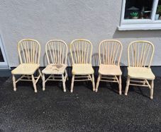 Antique Painted Pine Kitchen Chairs