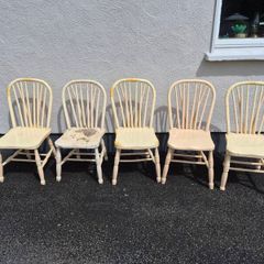 Antique Painted Pine Kitchen Chairs