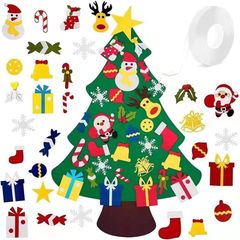 felt christmas tree decorations, 3.3ft DIY felt Xmas christmas tree for kids toddlers with 30pcs ornaments DIY glue. Gifts for Kids New Year Handmade Christmas Door Wall Hanging Decorations