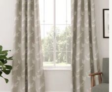 Eyelet curtains - crane design