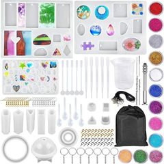 133 Pcs Resin Casting Molds and Tools Set, Jewelry Craft Moulds, Daohexi DIY Silicone Epoxy Resin Mold, for Resin Jewelry and Craft, Resin Craft Making Kit (FREE POSTAGE)