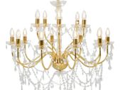 Chandelier 2-layer Golden 15 x E14 Bulbs