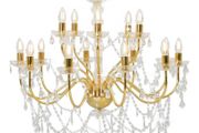 Chandelier 2-layer Golden 15 x E14 Bulbs