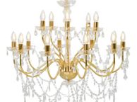 main image for ad Chandelier 2-layer Golden 15 x E14 Bulbs