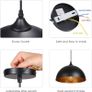 2 Pack Industrial Suspended Ceiling Pendant Light Fixtures Black Metal Vintage Lampshades for Kitchen Island Farmhouse Restaurant Loft Coffee Bar Image 3