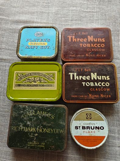 Vintage Tobacco Tin Job Lots - One Photo of 6 TINS = 30 euros