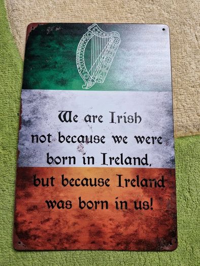 Irish Tin Metal Sign (12" x 8")