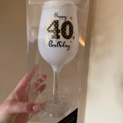 40th Birthday wine glass gift