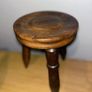 Three legged  hardwood stool Image 2