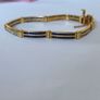 18k / ct Gold Tennis Bracelet / Bangle Diamond Sapphire Image 2