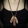 Copper Wrapped around three Stunning Tangerine Quartz Crystals on a Chunky Copper Chain Necklace with Handmade Copper Clasp Image 3