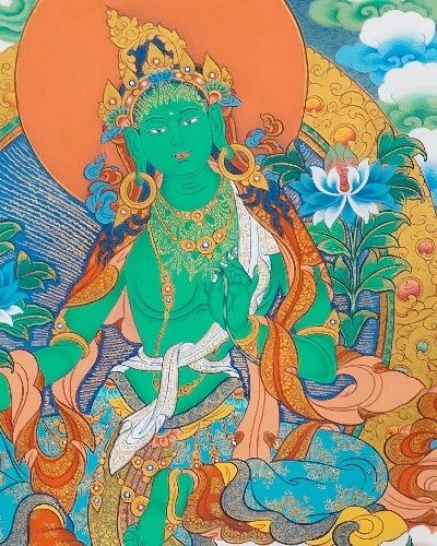 Buddha Green Tara Thangka