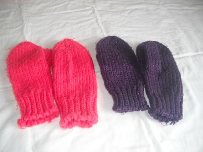Knitted Mittens x 2 for Sale