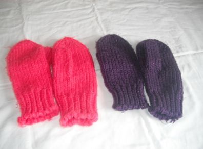 Knitted Mittens x 2 for Sale