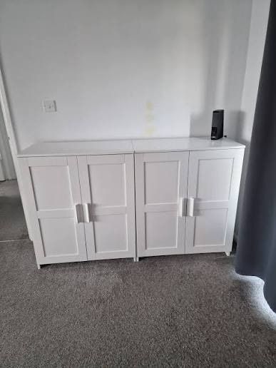 IKEA white BRIMNES cabinet with doors, white, 78x95 cm