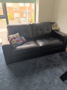 3 seater black sofa