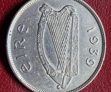 Ireland Excellent Silver 1939 Half Crown coin