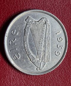 Ireland Excellent Silver 1939 Half Crown coin