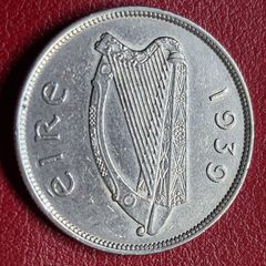 Ireland Excellent Silver 1939 Half Crown coin