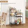 Bar Cart with Wine Rack and Glass Holder, Large Drinks Trolley with Storage for Liquor, Whiskey, Mini Bar  Freestanding Bar Stand for Kitchen, Dining Room or Home Decor Image 7