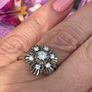 Antique Art Deco 18ct Gold and  Diamond Daisy Ring Image 4