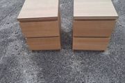 Two lovely bedside lockers with glass tops