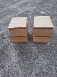 Two lovely bedside lockers with glass tops