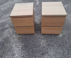 Two lovely bedside lockers with glass tops
