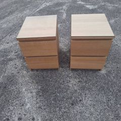 Two lovely bedside lockers with glass tops