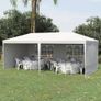 6x3m Gazebo Marquee Party Tent Pavilion White with 4 Sides Image 2