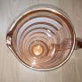 Vintage MCM large dusty pink glass Water/Juice  Jug with white & gilded  stripes Image 3