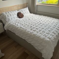 Double ottoman storage bed with mattress
