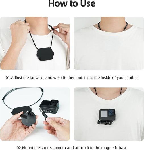 Action Camera- Magnetic Neck Strap Mount - POV