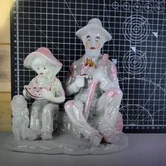 Vintage Porcelain Man with a Girl Eating WaterMelon God Log