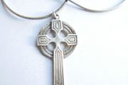 Vintage Sterling Silver 925 Irish Celtic Cross and Necklace (length 16" - 13,52g)
