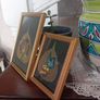 A pair of Vintage handpainted Peepal Leaf Paintings Image 5