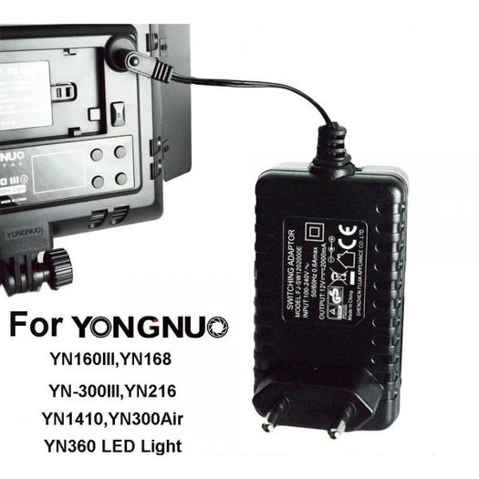 AC Adapter Power Supply Charger for YN160 III YN168 YN216 YN360 YN300 Air LED