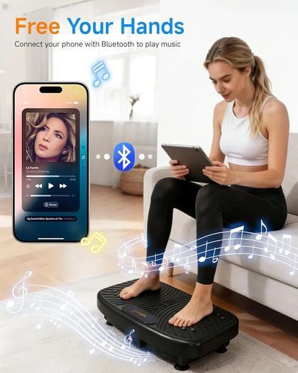 Vibration Plate Exercise Machine, Vibrating Plate for Lymphatic Drainage, Vibration Plate Fitness Equipment for Fat Burning, Adjustable Vibration Speed 1-200 Power Vibrating Plate for Home