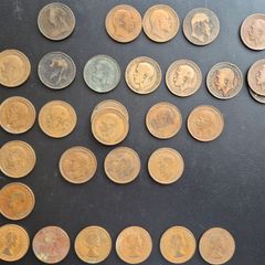 UK one-penny coins 1896 - 1967