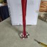 Vintage Hand Blown Red and Clear Glass Twist Vase | Flower Base Image 5