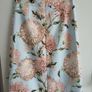 Warehouse light blue pink flower bee print lined skirt Image 4