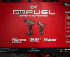 Milwaukee M12 FUEL Gen 3 Hammer Drill & Impact Driver Kit - 2 Batteries + Charger - NEW (2Ah + 4Ah)