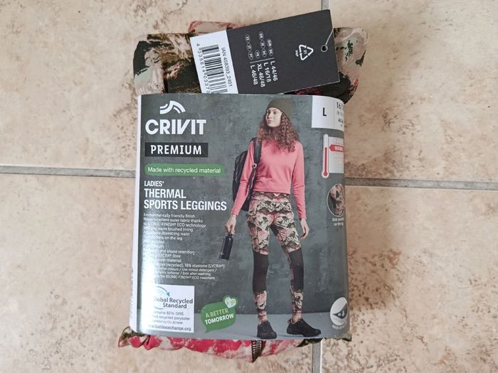 Crivit Premium Ladies Thermal Sport Leggings Size L EUR 44/46 GB 16/18 Warm Lidl