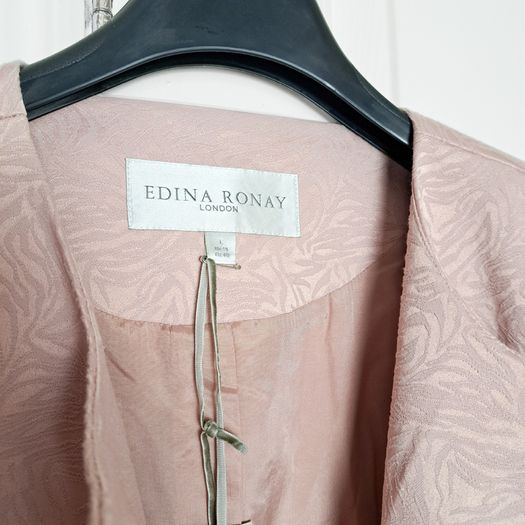 Edina Ronay Blush Pink Embossed Pattern Coat Size L/XL