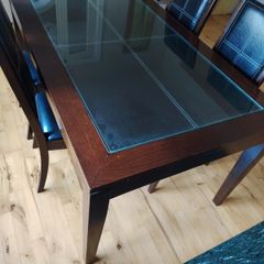 Dining Glass Top Table and 4 Chairs