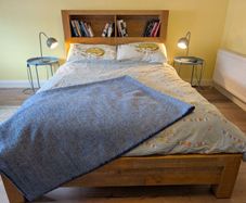 Double bed frame 4ft 6 Storage Headboard Bed Frame,  Solid Pine, Excellent Condition
