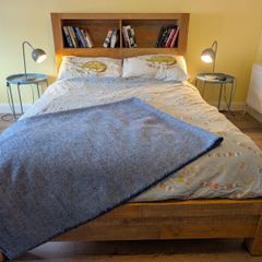 Double bed frame 4ft 6 Storage Headboard Bed Frame,  Solid Pine, Excellent Condition