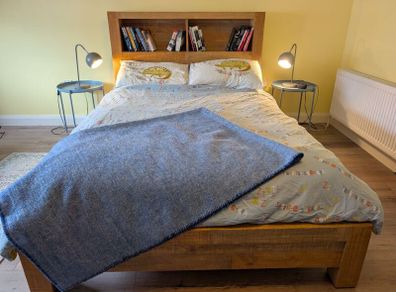 Double bed frame 4ft 6 Storage Headboard Bed Frame,  Solid Pine, Excellent Condition