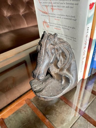 Set of 2 Textured Bronzed Metal Horse Head Bookends